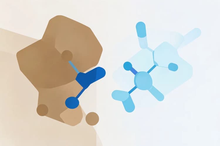 Ilustração de neurotransmissores agindo em uma sinapse cerebral.