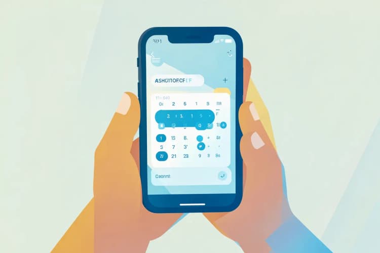 Mão de uma pessoa segurando um telefone, com a tela mostrando um ícone de calendário e um lembrete para "Consulta Psiquiatra".